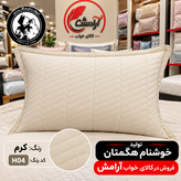 روبالشی پنبهدوزی یک جفتی خوشنام هگمتان | پارچه میکرو ساده، نرم، لطیف، زیپدار و قابل شستشو